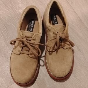 Sperry Boy's Beige Suede Boat Shoes